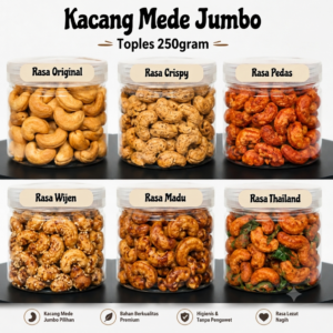 Kacang Mete Goreng Jumbo Premium 250gr Toples Tabung - Pilihan Rasa