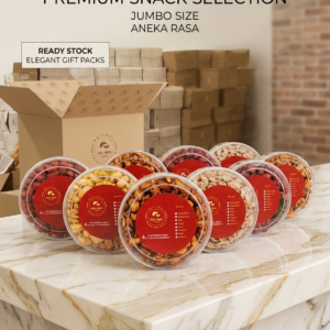 Kacang Mete Jumbo Premium 300gr Toples Pipih - Pilihan Rasa