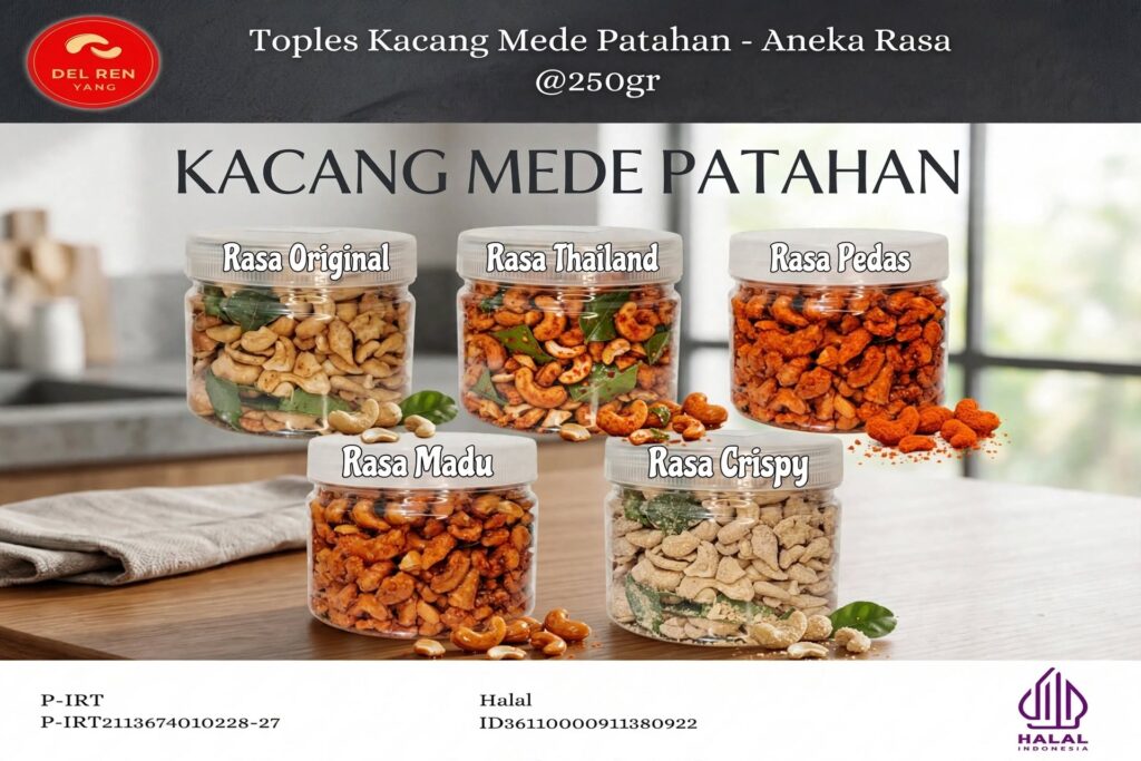Kacang Mete Goreng Pecahan Premium 250gr Toples Tabung - Pilihan Rasa